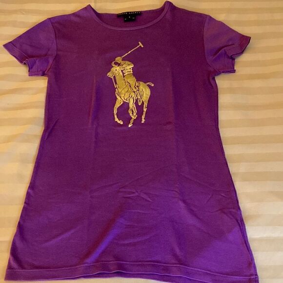 Ralph Lauren NWOT Black Label Big Pony in Metallic Gold. Short sleeve. Size S. - Picture 1 of 6
